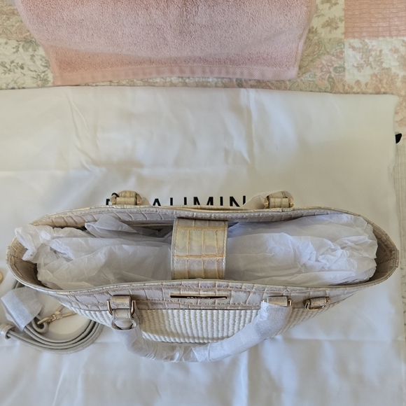 BRAHMIN JENNY SATCHEL TOTE/CROSSBODY IN TIRAMISU MANAVA. NWT - Picture 6 of 15